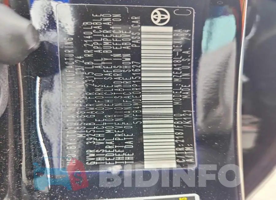 5YFB4MDE0RP151627 Photo# 12
