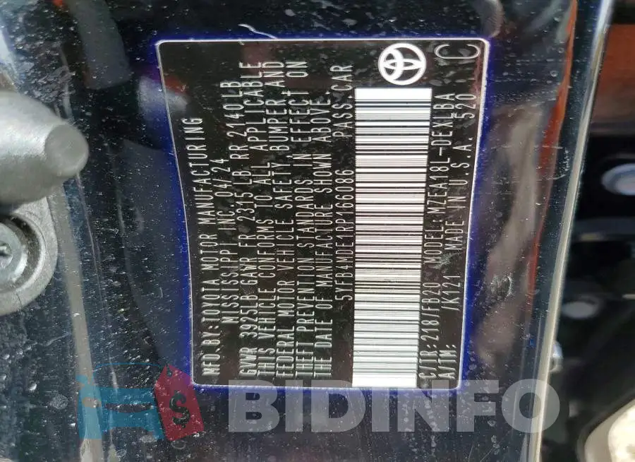 5YFB4MDE1RP166086 Photo# 12