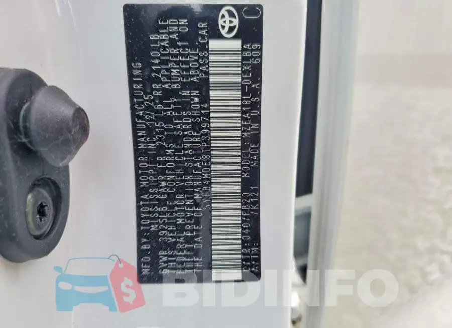 5YFB4MDE8TP399714 Photo# 12