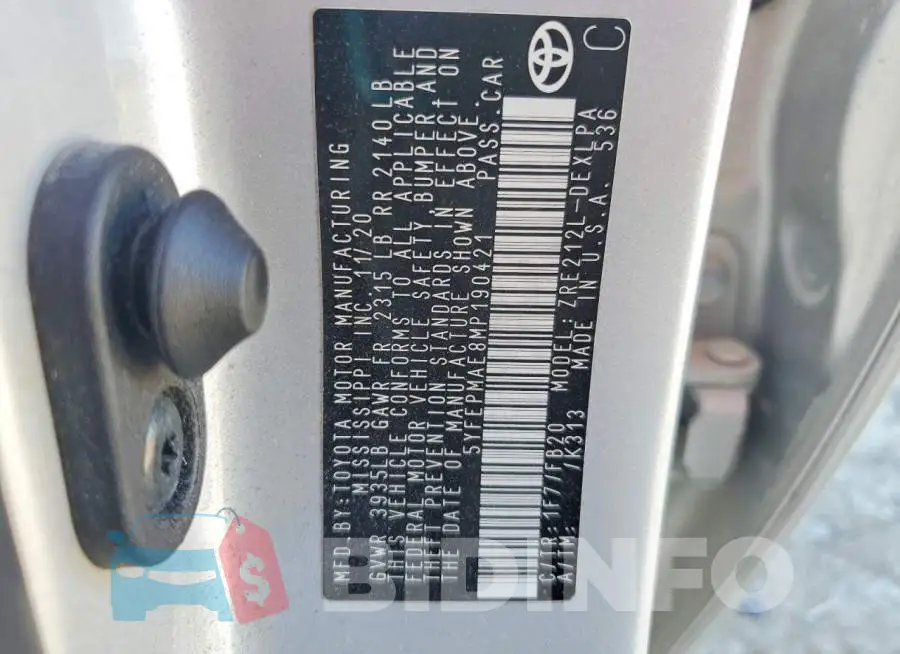 5YFEPMAE8MP190421 Photo# 12