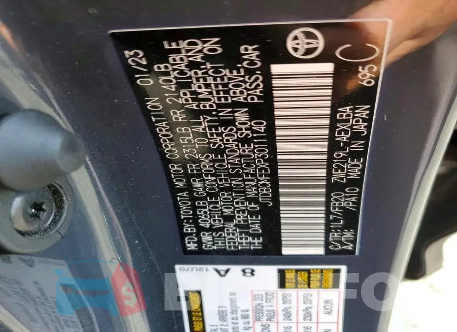 JTDBCMFEXP3011140 Photo# 12