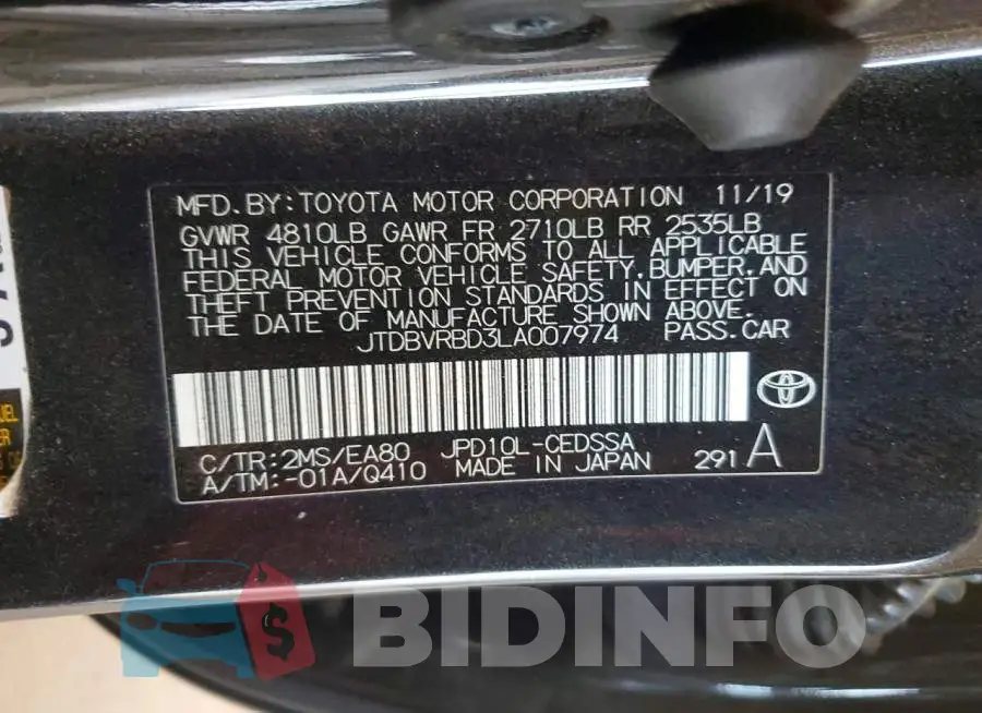 JTDBVRBD3LA007974 Photo# 12
