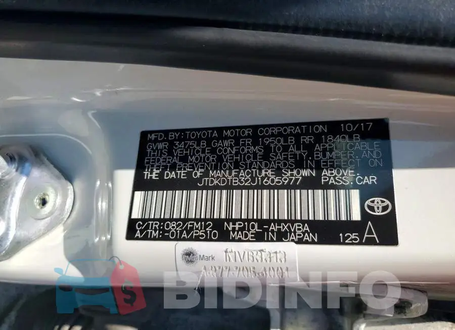 JTDKDTB32J1605977 Photo# 12