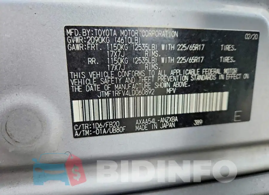 JTMF1RFV4LD060892 Photo# 13