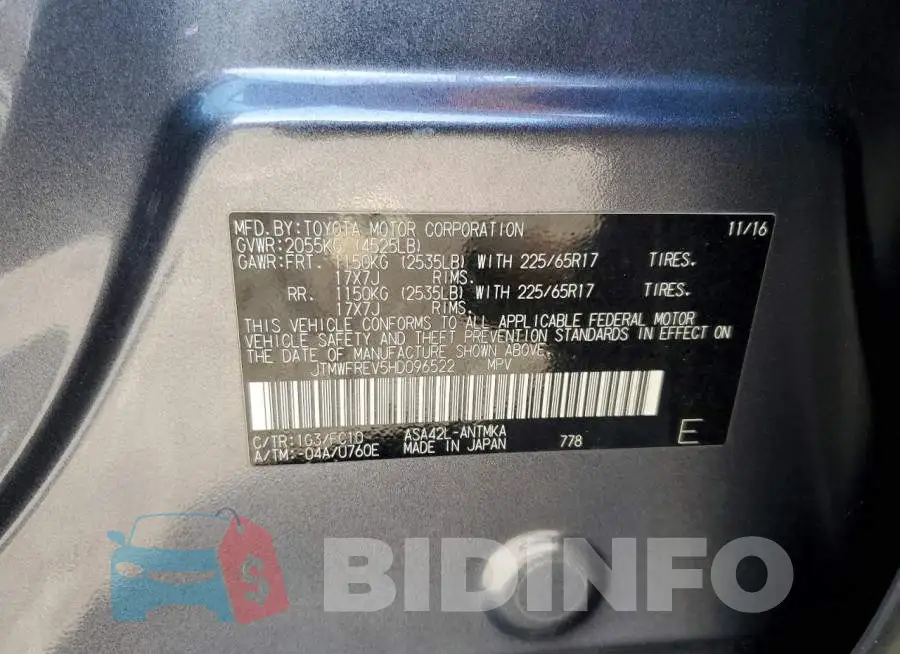 JTMWFREV5HD096522 Photo# 13