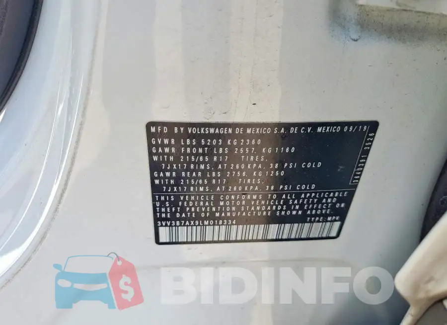 3VV3B7AX9LM018334 Photo# 14
