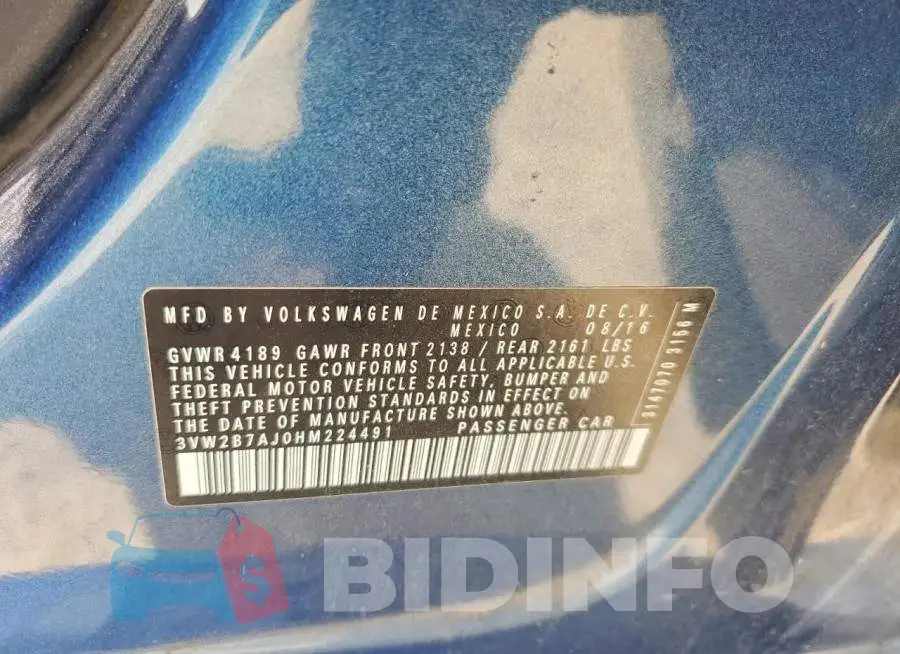 3VW2B7AJ0HM224491 Photo# 12