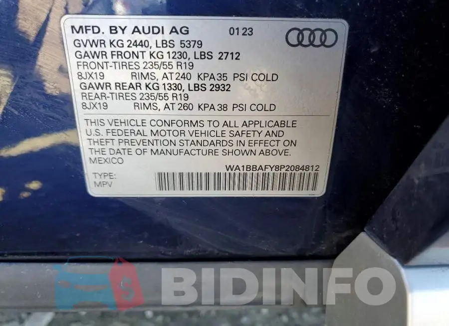 WA1BBAFY8P2084812 Photo# 13