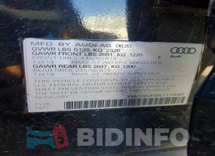 WA1DECF3XL1110083 Photo# 13