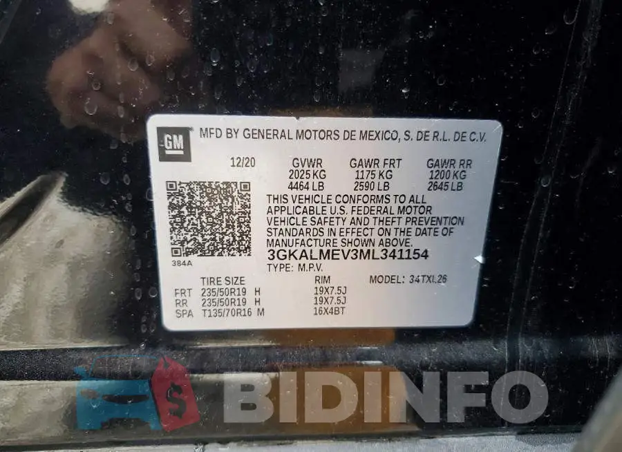 3GKALMEV3ML341154 Photo# 13