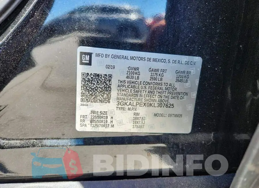 3GKALPEX0KL307625 Photo# 13