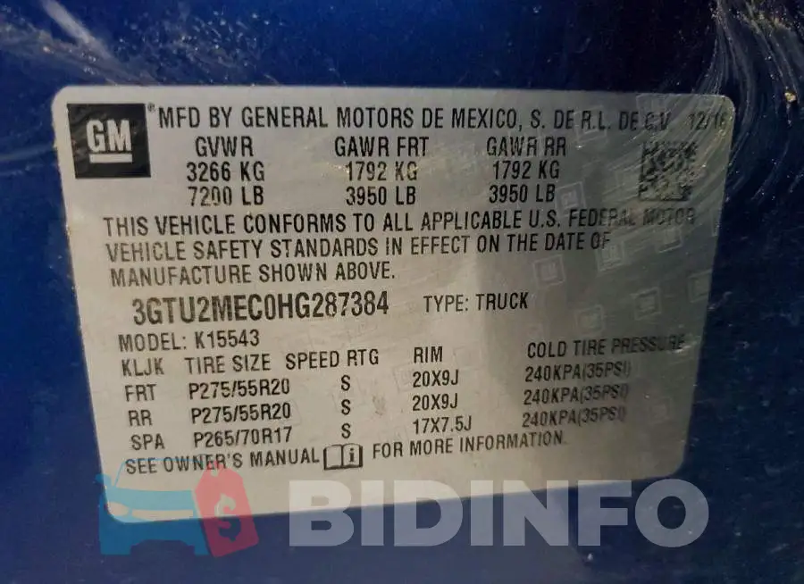 3GTU2MEC0HG287384 Photo# 13