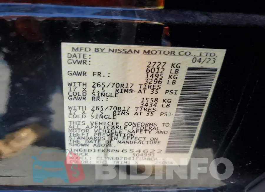 1N6ED1EK8PN654622 Photo# 13
