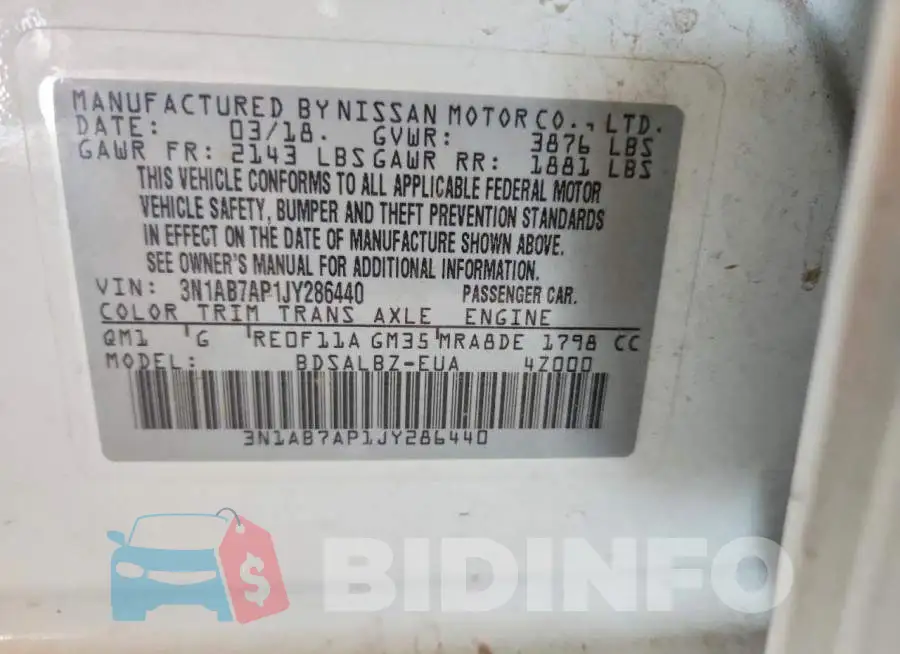 3N1AB7AP1JY286440 Photo# 12