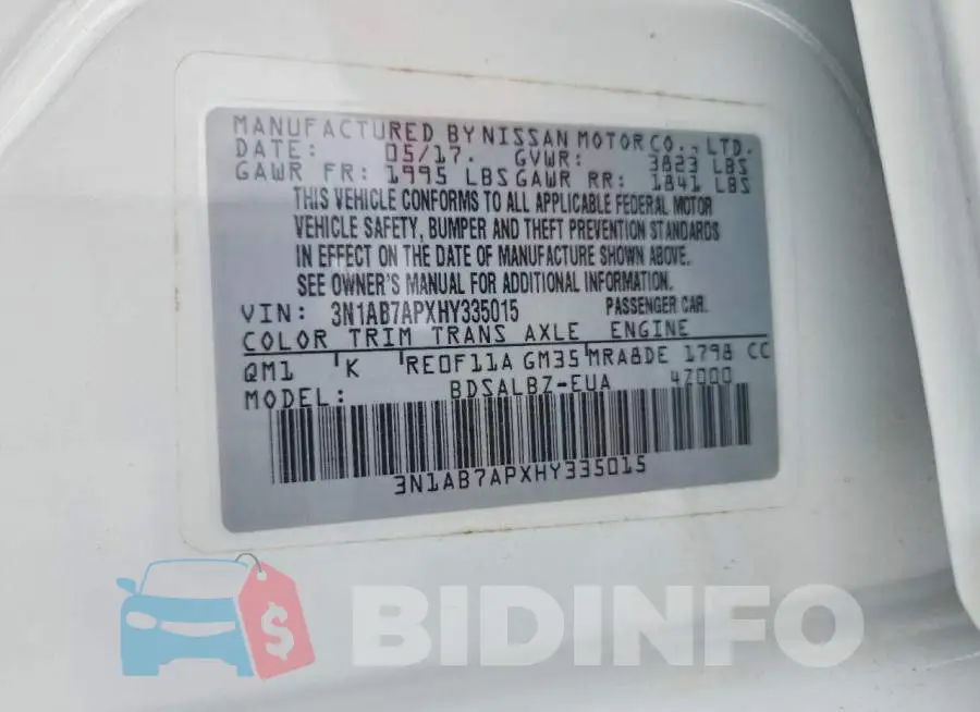 3N1AB7APXHY335015 Photo# 13