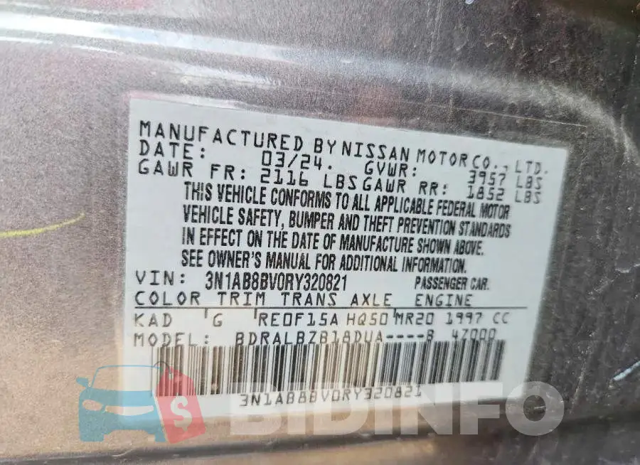 3N1AB8BV0RY320821 Photo# 13