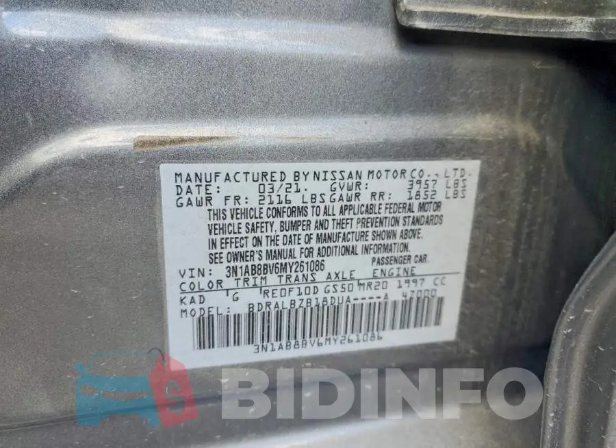 3N1AB8BV6MY261086 Photo# 12