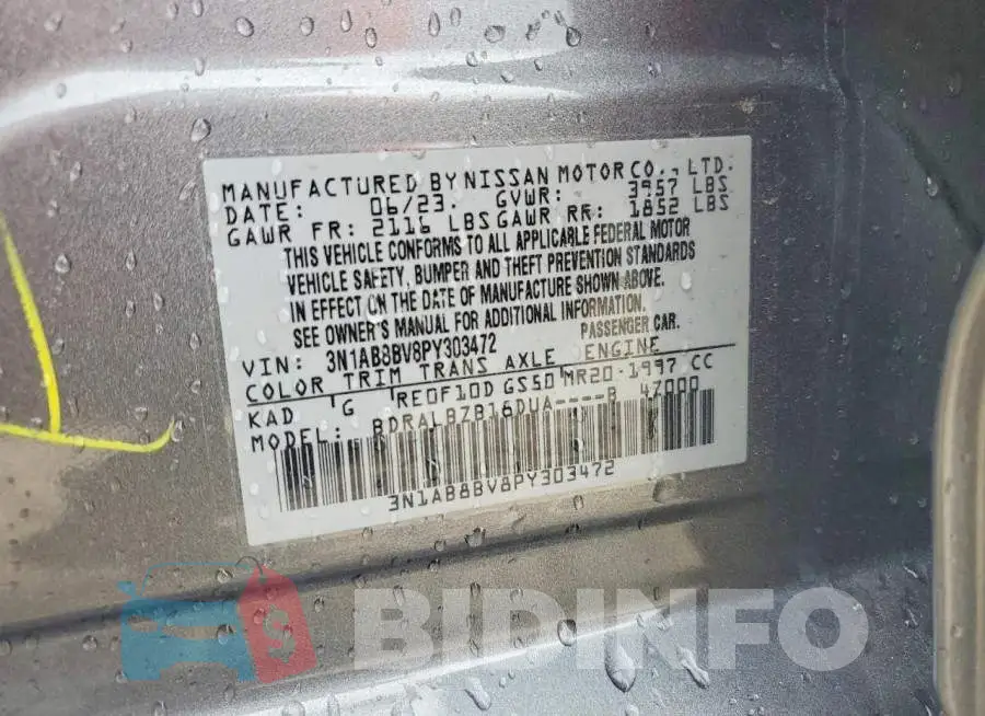 3N1AB8BV8PY303472 Photo# 13