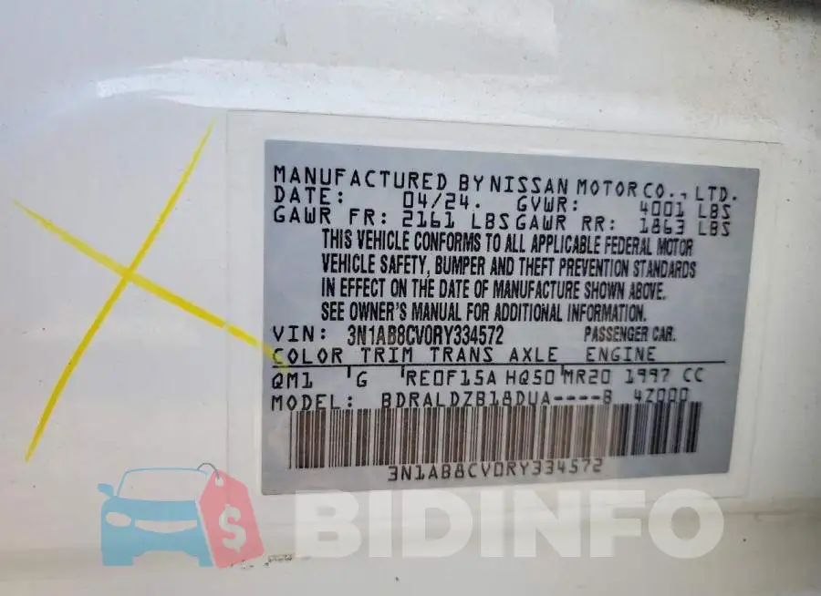 3N1AB8CV0RY334572 Photo# 12