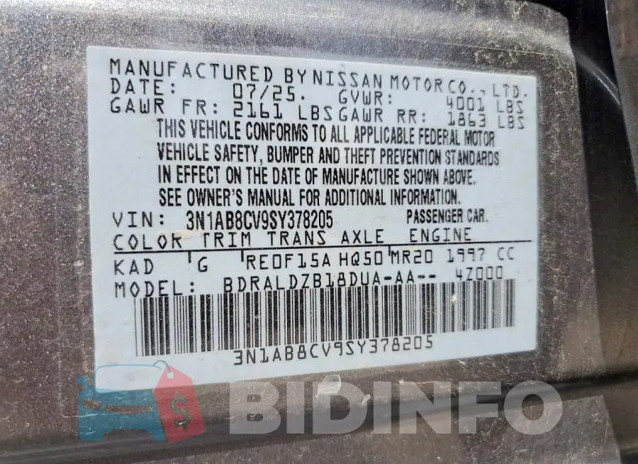 3N1AB8CV9SY378205 Photo# 12