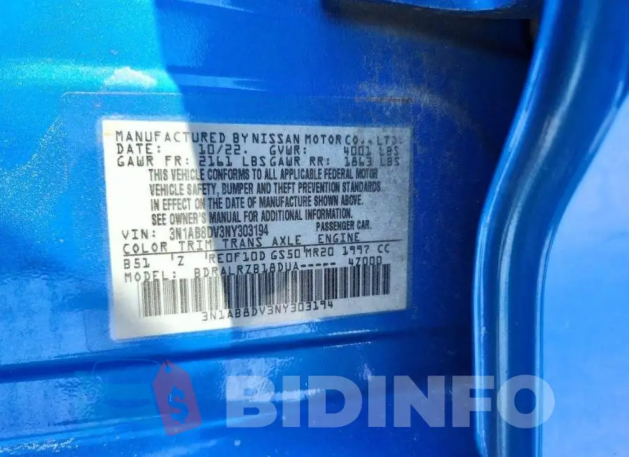 3N1AB8DV3NY303194 Photo# 12