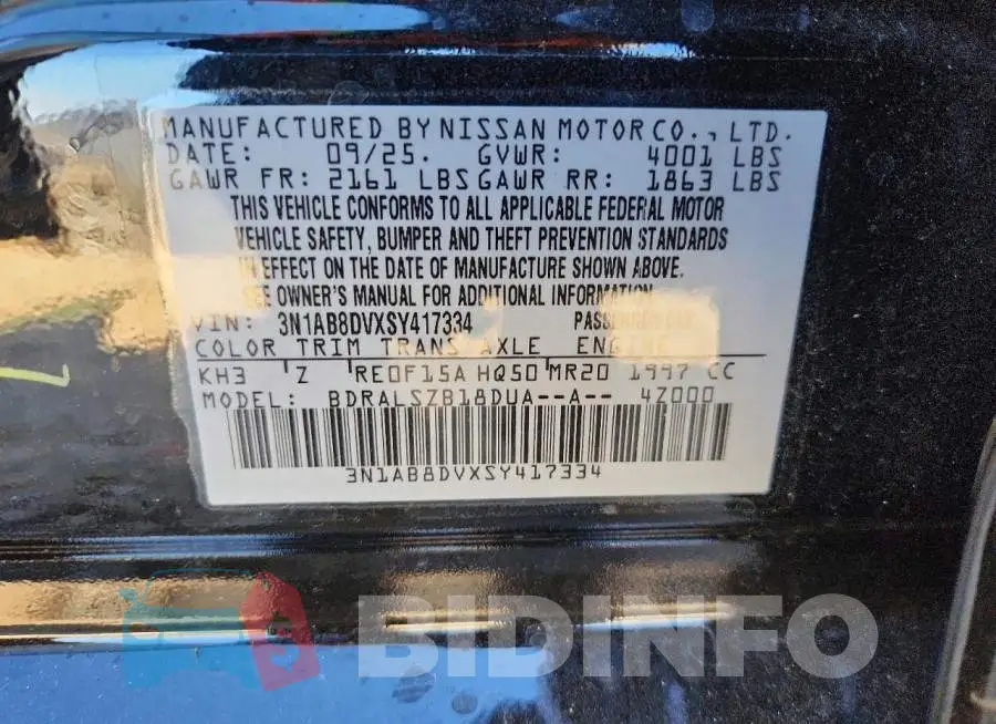3N1AB8DVXSY417334 Photo# 12