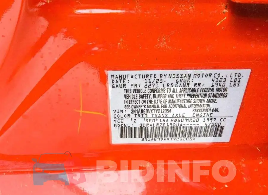 3N1AB9DVXTY212054 Photo# 12