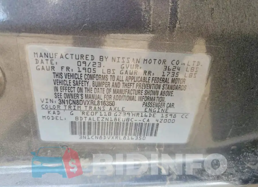 3N1CN8DVXRL816350 Photo# 12