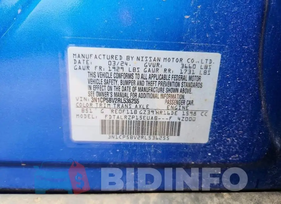 3N1CP5BV2RL536255 Photo# 12