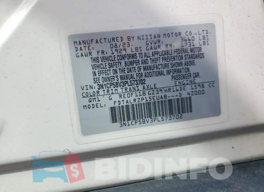 3N1CP5BV3PL573702 Photo# 13