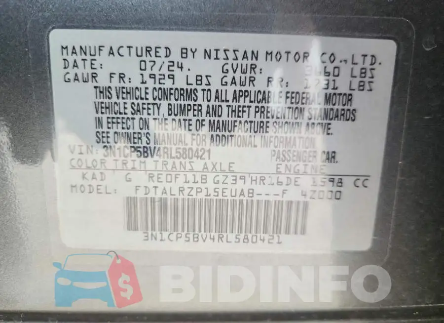 3N1CP5BV4RL580421 Photo# 12