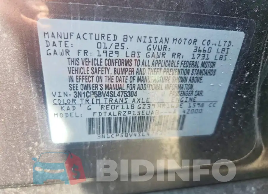 3N1CP5BV4SL475304 Photo# 13