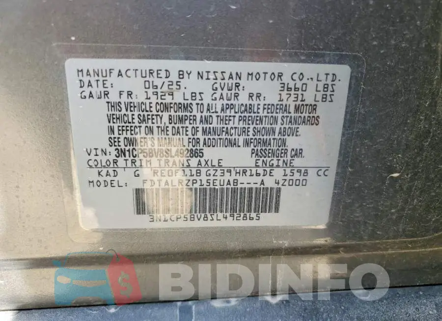 3N1CP5BV8SL492865 Photo# 14