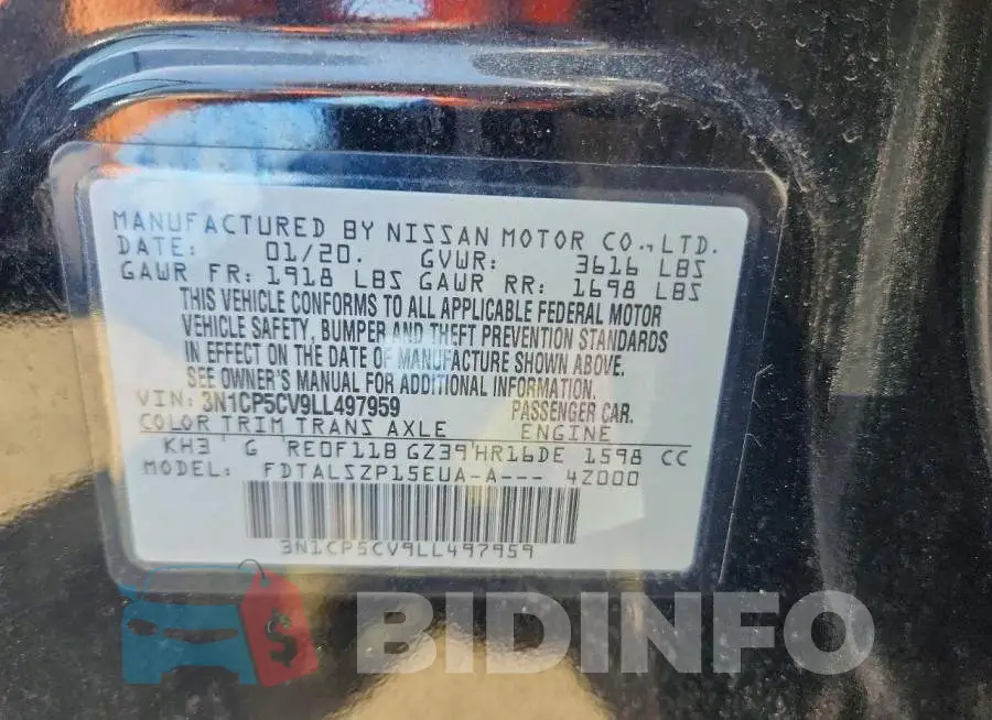 3N1CP5CV9LL497959 Photo# 13