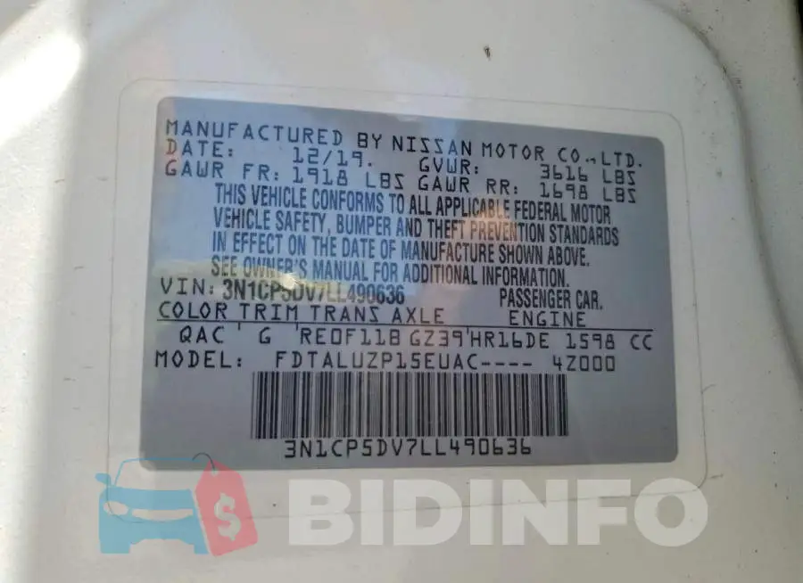 3N1CP5DV7LL490636 Photo# 13