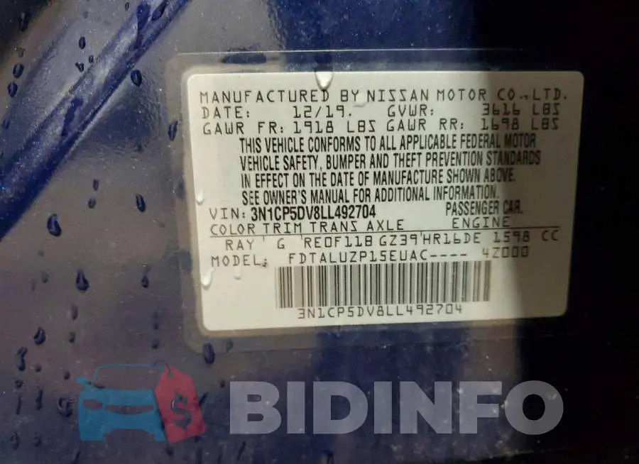 3N1CP5DV8LL492704 Photo# 13