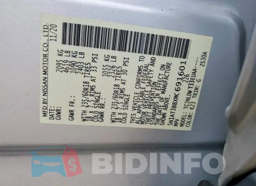 5N1AT3BBXMC691601 Photo# 13