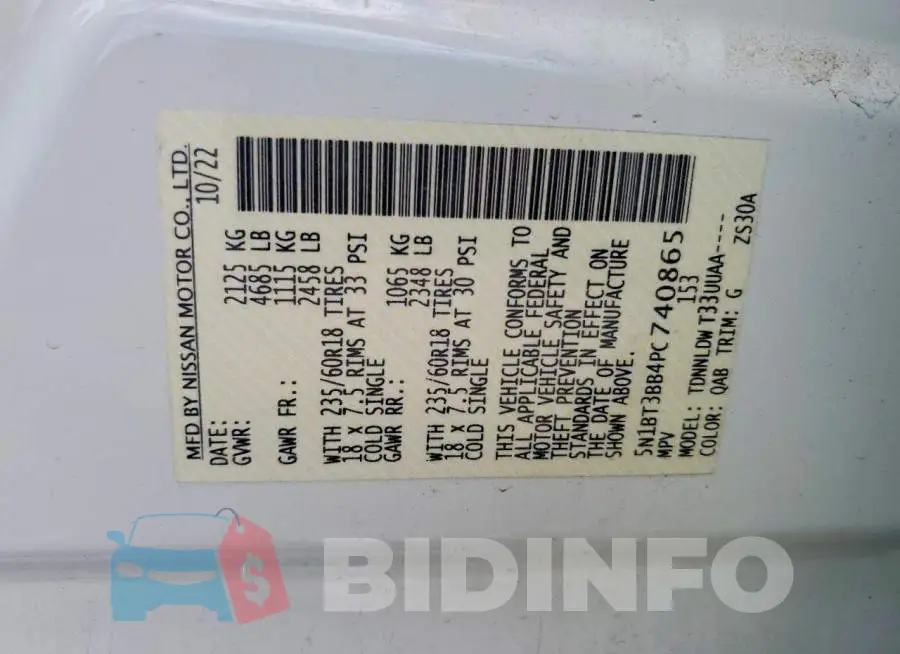 5N1BT3BB4PC740865 Photo# 13