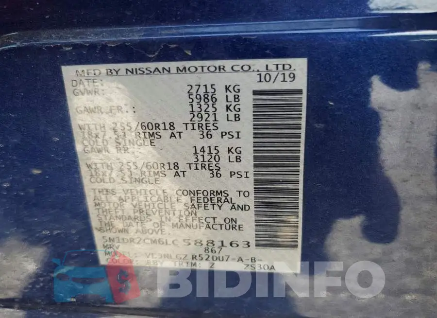 5N1DR2CM6LC588163 Photo# 13