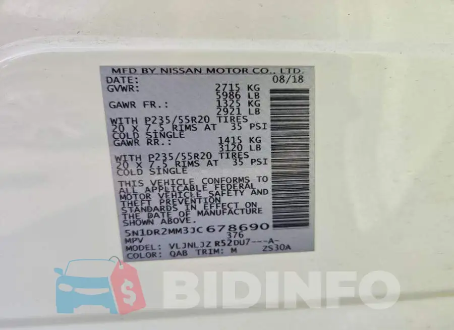 5N1DR2MM3JC678690 Photo# 14
