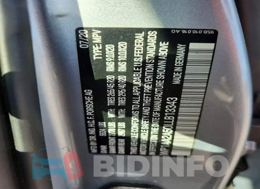 WP1AA2A50LLB13343 Photo# 12