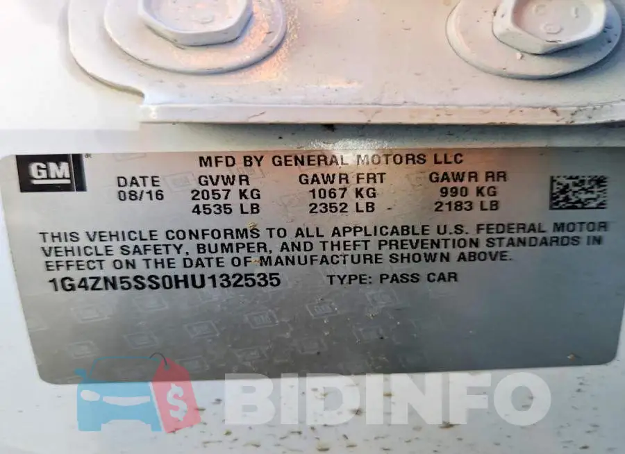 1G4ZN5SS0HU132535 Photo# 12