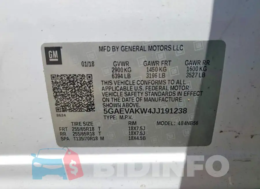 5GAEVAKW4JJ191238 Photo# 14