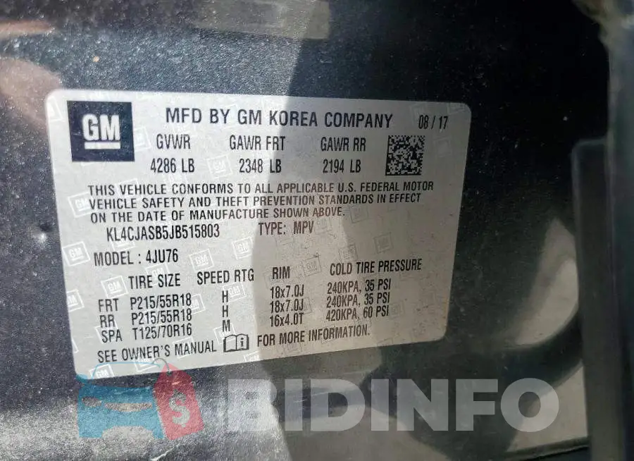 KL4CJASB5JB515803 Photo# 13