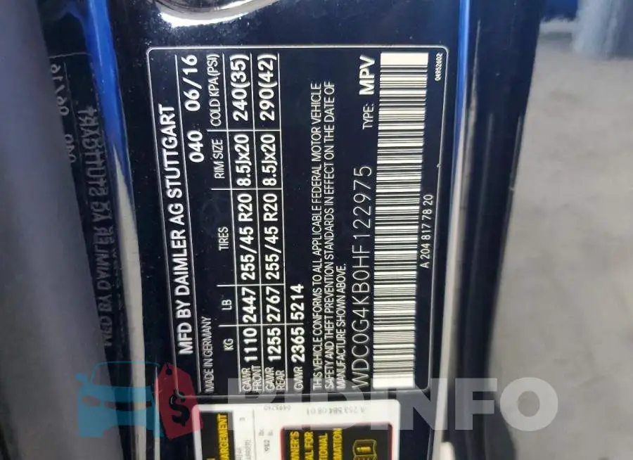 WDC0G4KB0HF122975 Photo# 13