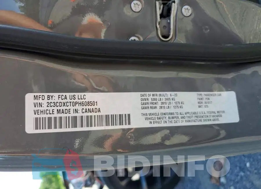 2C3CDXCT0PH608501 Photo# 12
