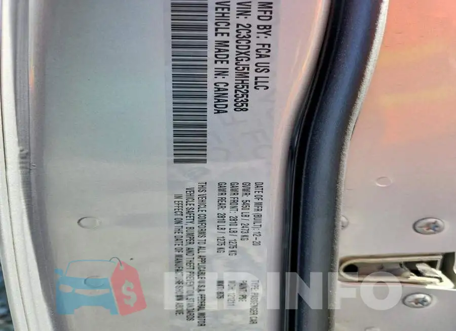 2C3CDXGJ5MH525358 Photo# 12