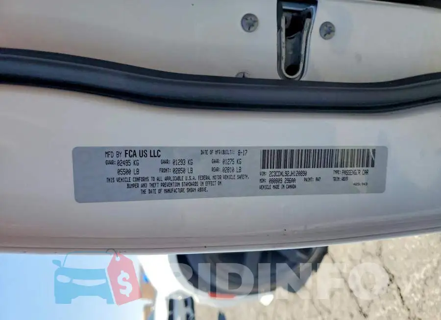 2C3CDXL92JH120890 Photo# 12