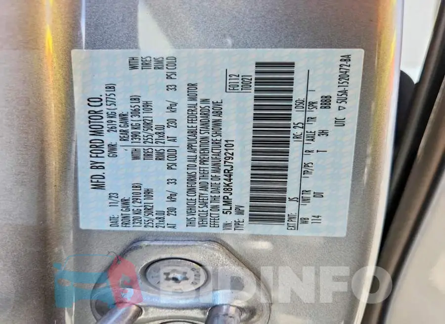5LMPJ8K44RJ792101 Photo# 13