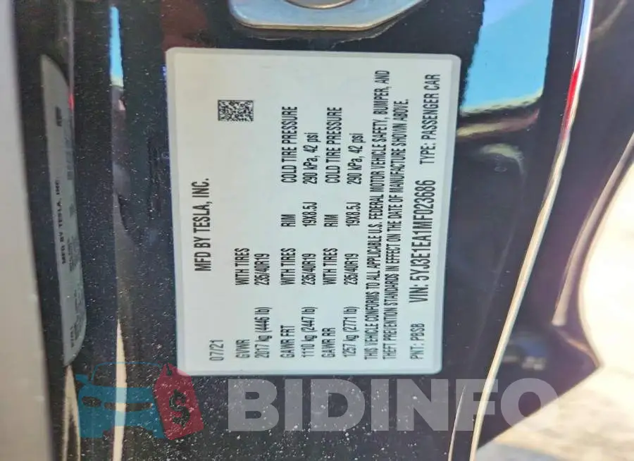 5YJ3E1EA1MF023686 Photo# 12